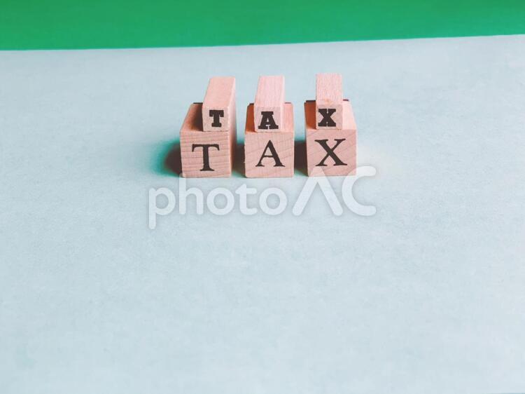 TAXの文字/増税・税金のイメージ・余白有り 消費税,消費税増税,消費税増税イメージの写真素材