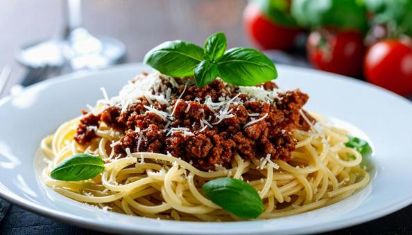 ミートソースパスタ ミートソースパスタの写真