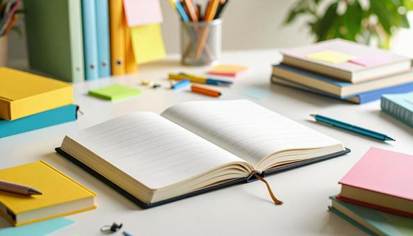 勉強している机の上のイメージ 勉強している机の上のイメージの写真