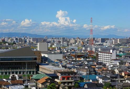 青空 青空 青空,町並み,市街地の写真素材