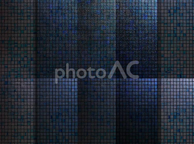 青くキラキラと光るモザイクタイルの壁 モザイクタイル,タイル,壁の写真素材
