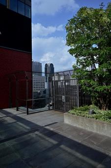 ビル屋上から望む天空の高層ビルたち 高層ビル,屋上,都会の写真素材