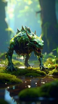 ゲームのモンスター 緑色のなにかB ゲームのモンスター 緑色のなにかBの写真