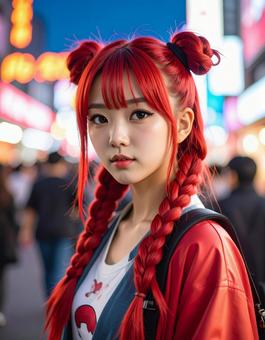 電気街にて・憂鬱な赤のコスプレ彼女 電気街にて・憂鬱な赤のコスプレ彼女の写真