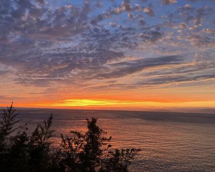 夕焼け・マジックアワー 夕焼け雲,夕方,雲の写真素材