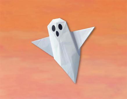 ハロウィンおばけの折り紙 ハロウィンおばけの折り紙 ハロウィン,お化け,折り紙の写真素材