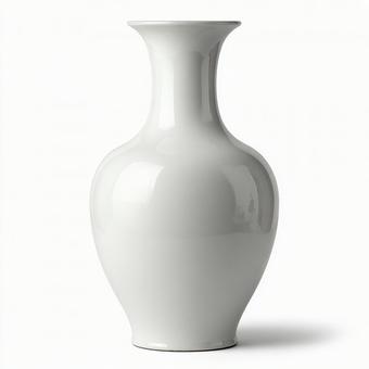 白い背景の陶磁器製花瓶 白い背景の陶磁器製花瓶の写真