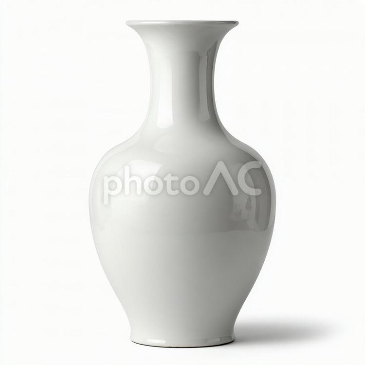 白い背景の陶磁器製花瓶 花瓶,陶磁器,白の写真素材