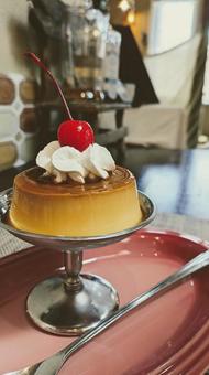 プリン プリン プリン,スイーツ,カフェの写真素材