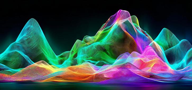 カラフルなデジタルワイヤーフレーム カラフルなデジタルワイヤーフレームの写真