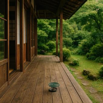 縁側と蚊取り線香のある夏の風景 縁側と蚊取り線香のある夏の風景の写真
