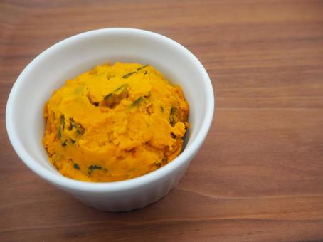 かぼちゃサラダ かぼちゃ,かぼちゃサラダ,食べものの写真素材