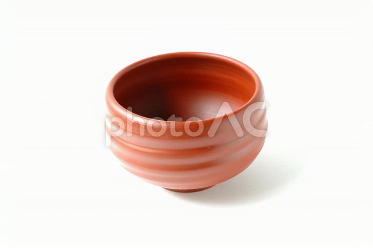 常滑焼朱泥の抹茶茶碗 抹茶,茶碗,常滑焼の写真素材