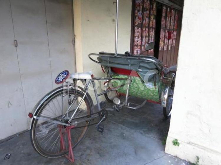 ペナンの自転車タクシー マレーシア,海外,旅行の写真素材