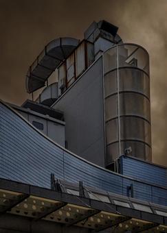 建物についたダクト 建物についたダクトの写真