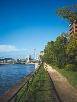 川辺 川辺 川辺,小道,広島市の写真素材