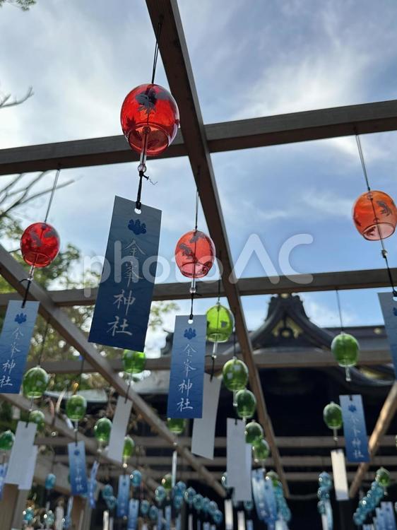金峯神社の風鈴 風鈴,風鈴祭り,夏詣の写真素材
