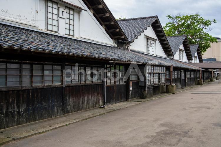 山居倉庫の風景⒁ 山居倉庫,山形県,酒田市の写真素材