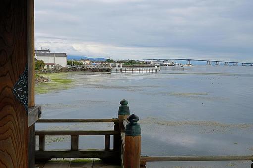 パワースポット　満月寺・浮御堂⑭　琵琶湖 滋賀県大津市,満月寺,浮御堂の写真素材