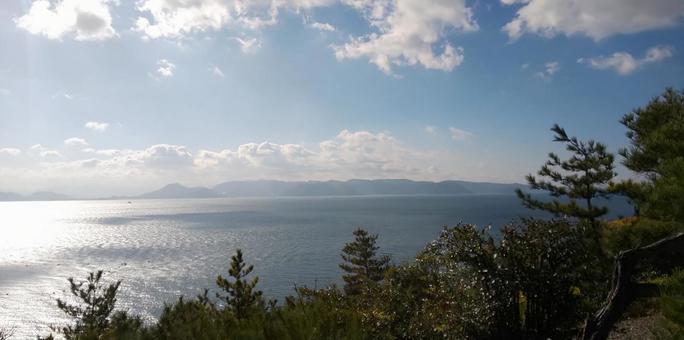 Photo, sea, sea and mountain, natural, 