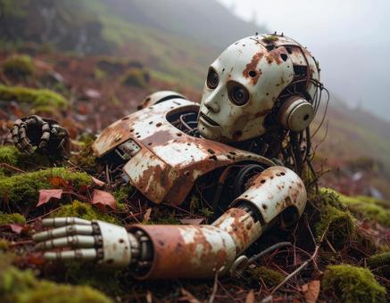 朽ちたロボット 朽ちたロボットの写真