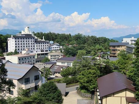 草津温泉 西の河原エリアの街並み 草津温泉,西の河原,温泉街の写真素材