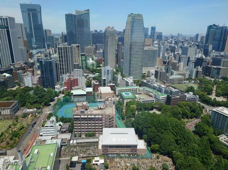東京タワーからみた景色 東京タワーからみた景色 街並み,東京,自然の写真素材
