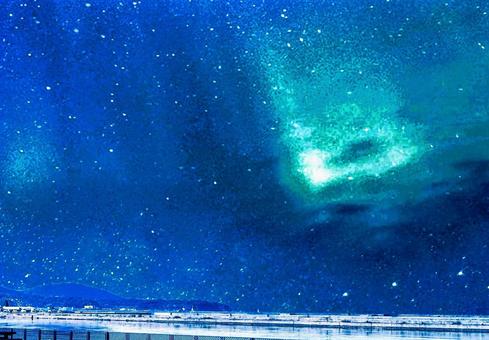北の海と夜空 北の海と夜空の写真