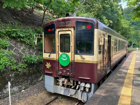 わたらせ渓谷鉄道の通洞駅のホーム風景 わたらせ渓谷鉄道,通洞駅,ホームの写真素材