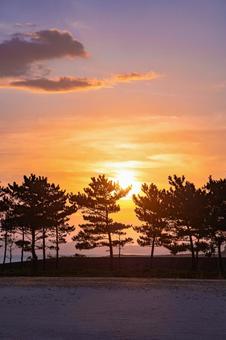 海岸沿いから眺める夕暮れ 海岸沿いから眺める夕暮れの写真