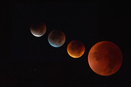 皆既月食直前の連続写真 皆既月食直前の連続写真の写真