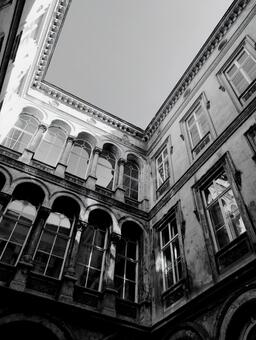 街並み 回廊,空,海外の写真素材