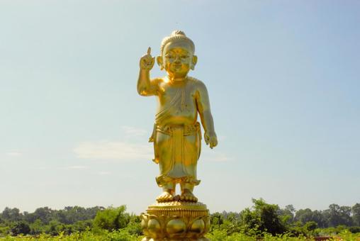 誕生仏　ルンビニ　ネパール　1 仏陀,釈迦,誕生仏の写真素材