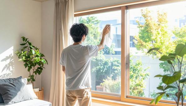 掃除をする人 掃除をする人の写真