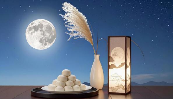 中秋の名月と月見団子 お供えセット 中秋の名月と月見団子 お供えセットの写真