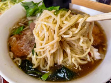 かつラーメン かつラーメン,ラーメン,とんかつの写真素材