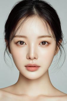 ナチュラルメイクの美しいアジア人女性 ナチュラルメイクの美しいアジア人女性の写真