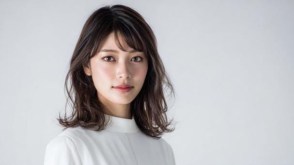 優しい微笑みの美しい日本人女性の写真
