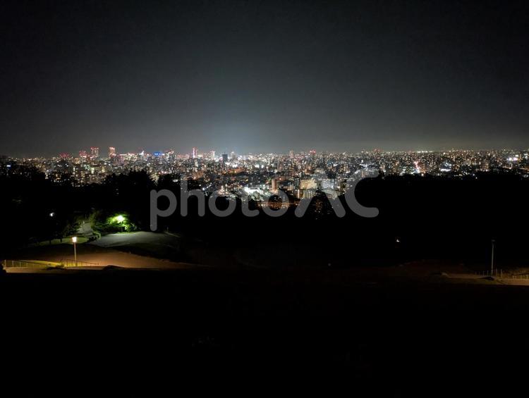 旭山記念公園夜景 夜景,風景,綺麗の写真素材