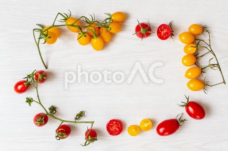トマトのフレーム 野菜,トマト,ミニトマトの写真素材
