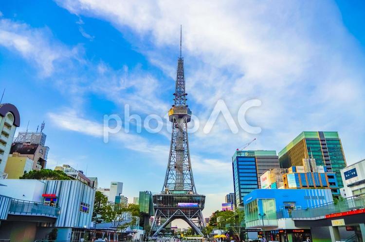 夕暮れの名古屋テレビ塔 名古屋,テレビ塔,鮮やかの写真素材