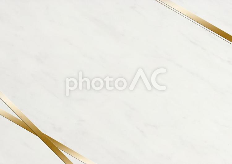金色のリボンと大理石模様　フレーム素材（ホワイト） 金色,白,リボンの写真素材
