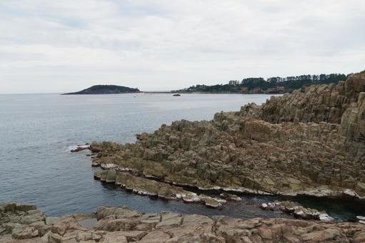 東尋坊 東尋坊,天然記念物,柱状節理の写真素材