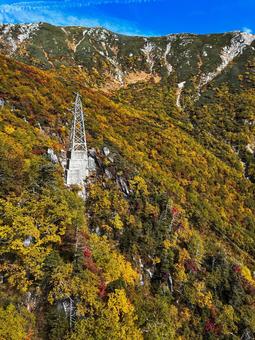 駒ヶ岳の絶景の紅葉 駒ヶ岳,長野県,中央アルプスの写真素材