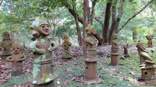 宮崎はにわ園-笑顔 宮崎,はにわ園,はにわの写真素材