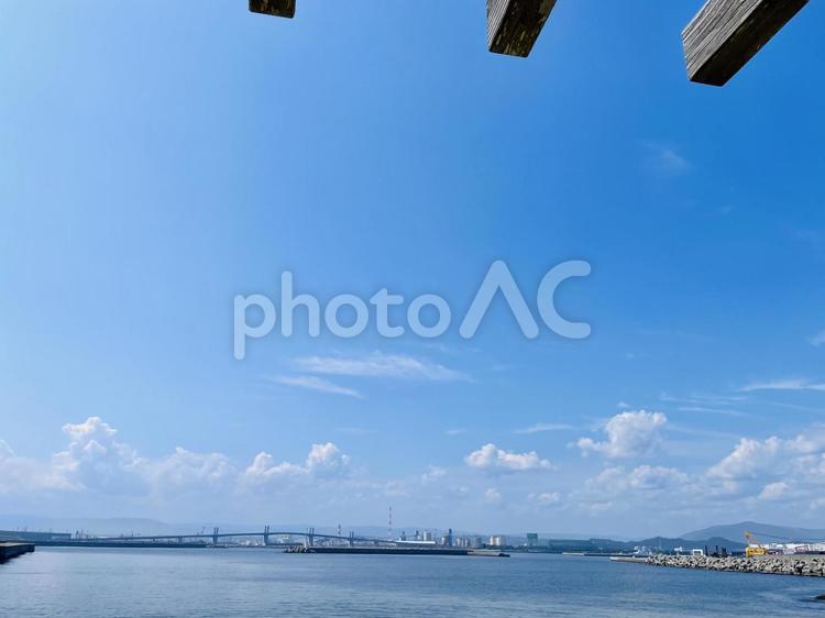 松下海岸から見る小名浜港 松下海岸,いわき市,小名浜の写真素材