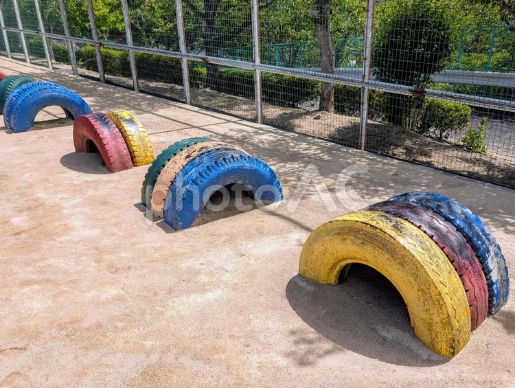 タイヤの遊具 2 遊具,公園,タイヤの写真素材