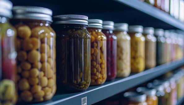 瓶入りの食品、保存食 瓶入りの食品、保存食の写真