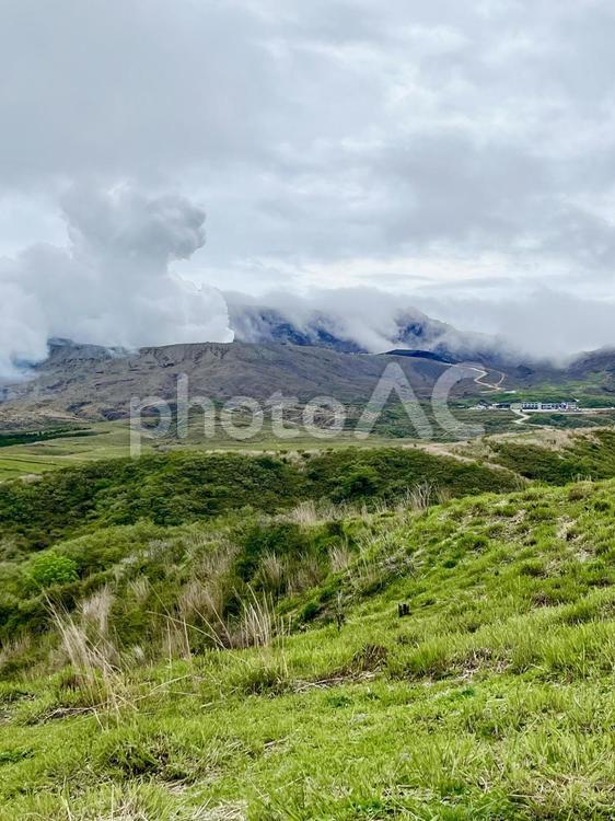 阿蘇草千里の自然　素材 自然,風景,景色の写真素材