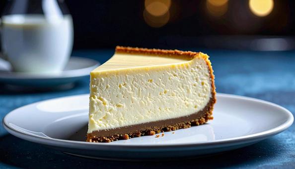 カットされた白い皿の上のチーズケーキ カットされた白い皿の上のチーズケーキの写真